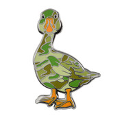 Camo Goose Lapel Pin Hard Enamel Silver