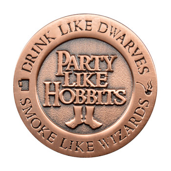 Drink Like Dwarves Lapel Pin Die Struck Antiqued Copper