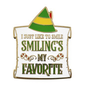 Elf - Smiling Is My Favorite Lapel Pin Hard Enamel Gold