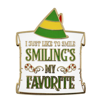 Elf - Smiling Is My Favorite Lapel Pin Hard Enamel Gold