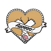 Corgi Butt Awooo Lapel Pin Hard Enamel Black Nickel