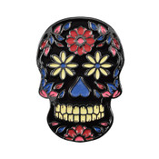 Holy Death Day Lapel Pin Soft Enamel Black Nickel