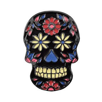 Holy Death Day Lapel Pin Soft Enamel Black Nickel