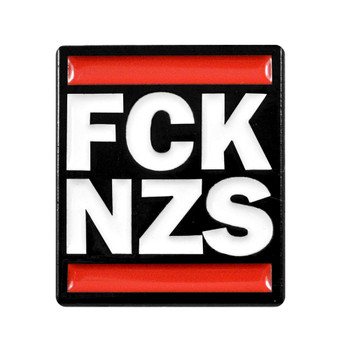 FCK NZS Lapel Pin Soft Enamel Black Dyed Metal Plating