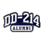 DD 214 Alumni Lapel Pin Hard Enamel Silver