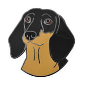 Dachshund Face Lapel Pin Hard Enamel Black Nickel