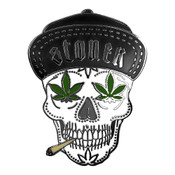420 Day of Dead Lapel Pin Hard Enamel Silver