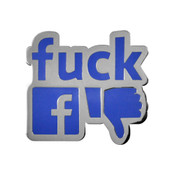 Fuck Facebook Lapel Pin Hard Enamel Silver