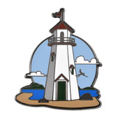 Hefner Lighthouse Lapel Pin Hard Enamel Black Nickel