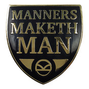 Manners Maketh Man Lapel Pin Hard Enamel Gold