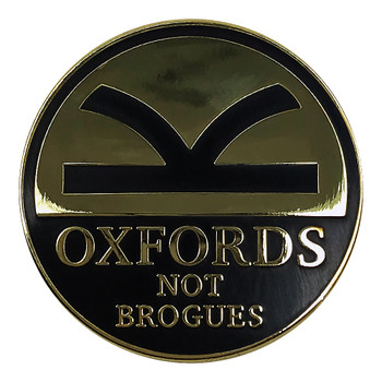 Oxford Not Brogues  Lapel Pin Hard Enamel Gold