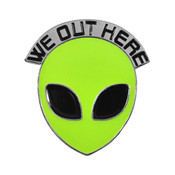 Alien Glow-in-the-dark soft enamel pin :: WE OUT HERE!