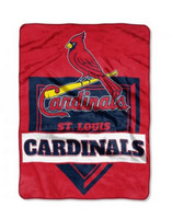 The Northwest MLB St Louis Cardinals Throw Blanket Home Plate Raschel Bed Spread