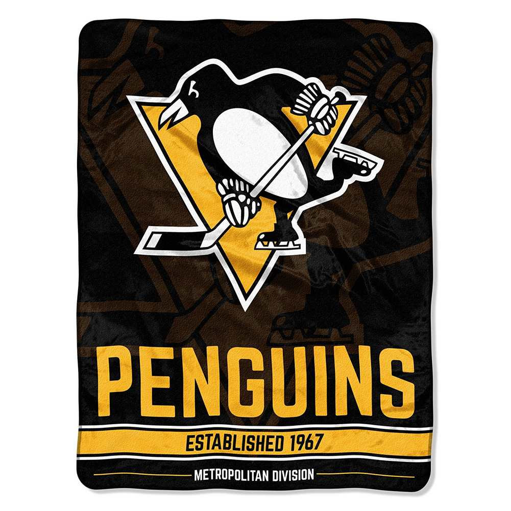 The Northwest Nhl Pittsburgh Penguins Breakaway Micro Raschel Throw Blanket Sports Diamond