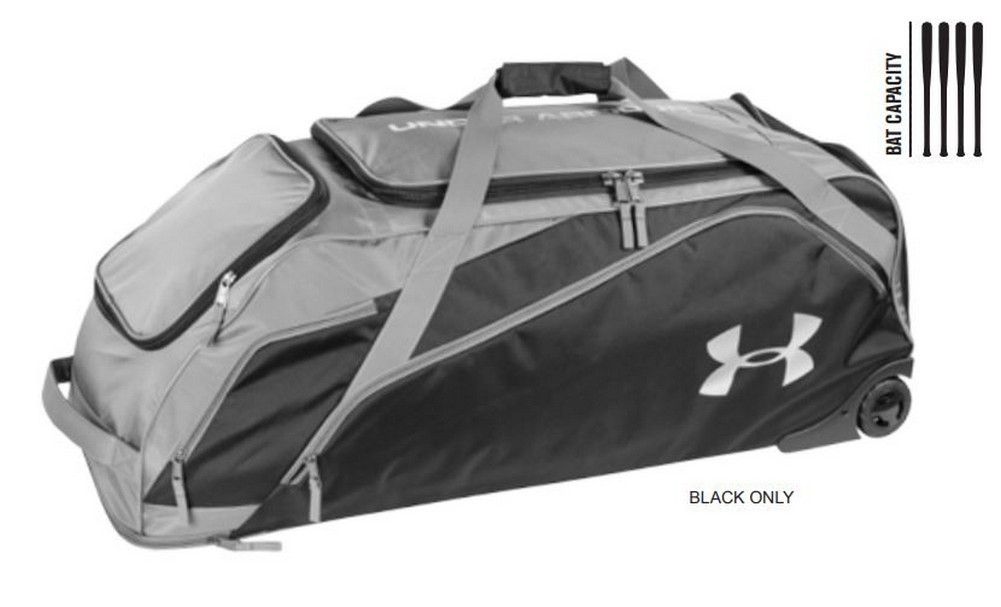Under Armour UA Unisex On Deck Baseball Roller Equipment Bag Black UASBODRB2 Sports Diamond