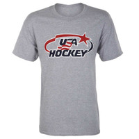 USA Hockey Adult Ice Hockey Vertical USA Logo T-Shirt Tee