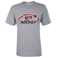 USA Hockey Adult Classic Ice Hockey Arc & Stars T-Shirt Tee H15216