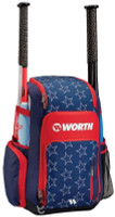 Worth Pro Slowpitch Softball Four Bat Backpack Equipment Bag – Stars & Stripes