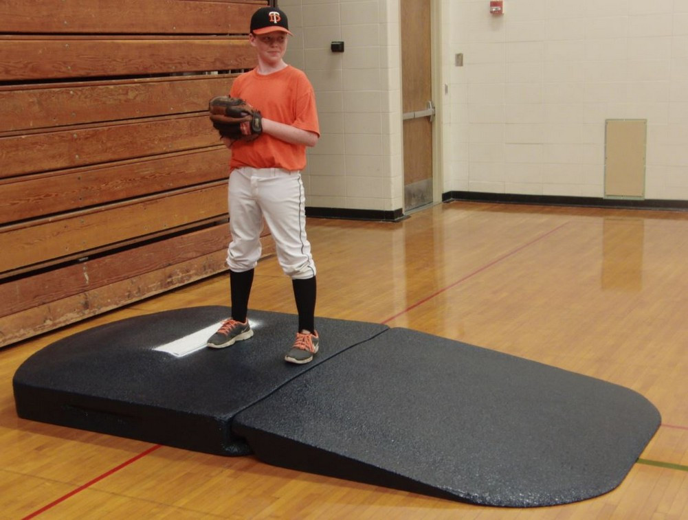 Portolite Indoor Full WindUp Portable Baseball Pitching Mound, Black