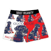Brief Insanity Men's Good Buoy/Nauti Buoy Dog Boxer Shorts Underwear 7051
