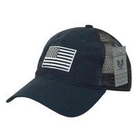 Rapid Dominance Ripstop Men's Embroidered USA Flag Trucker Cap Hat A13 (Navy)