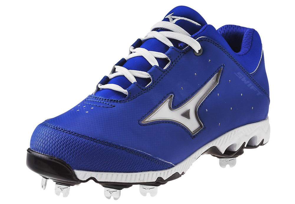 Mizuno Women's 9 Spike Swift 3 Switch Softball Cleats Royal/White 320452.5200 - Sports Diamond