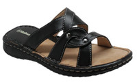 AdTec Women's Shaboom Comfort Sandal Slip-On Faux Leather Beach Shoe 8741-BK