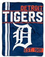 The Northwest MLB Detroit Tigers Throw Blanket Plush Walk Off 46"x60" Navy Blue