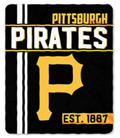 The Northwest MLB Pittsburgh Pirates Throw Blanket Plush Walk Off 46"x60" Black