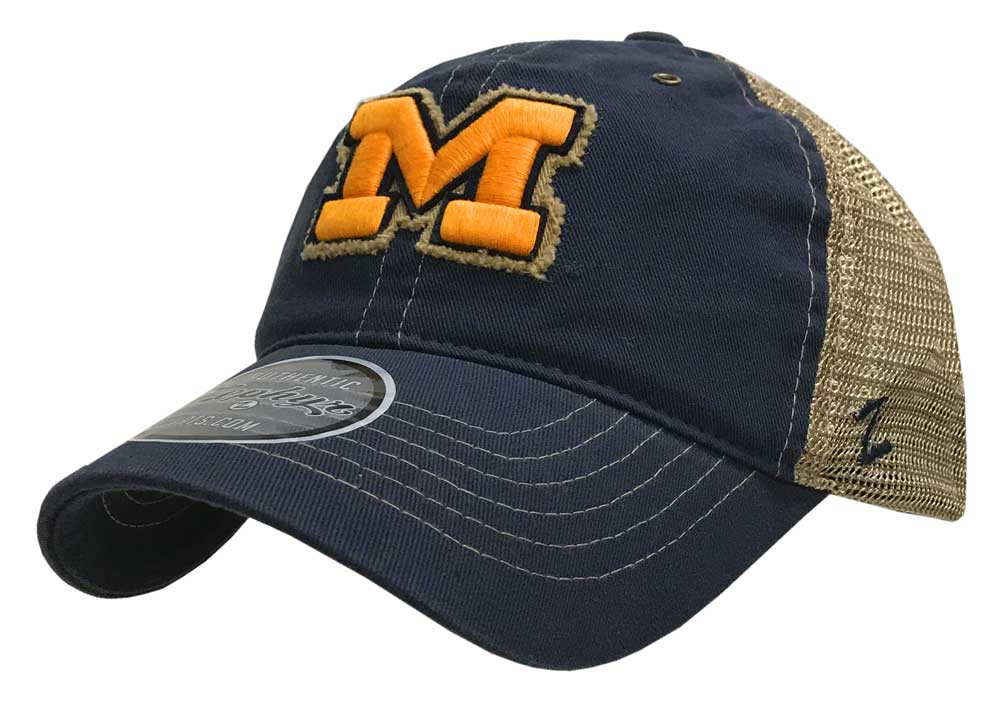 Zephyr Hats University of Michigan "M" Tatter Hat NCAA College Ball Cap