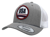 Last Stand USA Circle Patch Logo Adjustable Snapback Baseball Cap – Grey/White