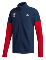 Adidas Men's USA Flag Volleyball Warm-up Jacket Coat Sweatshirt Navy/Red CF1599