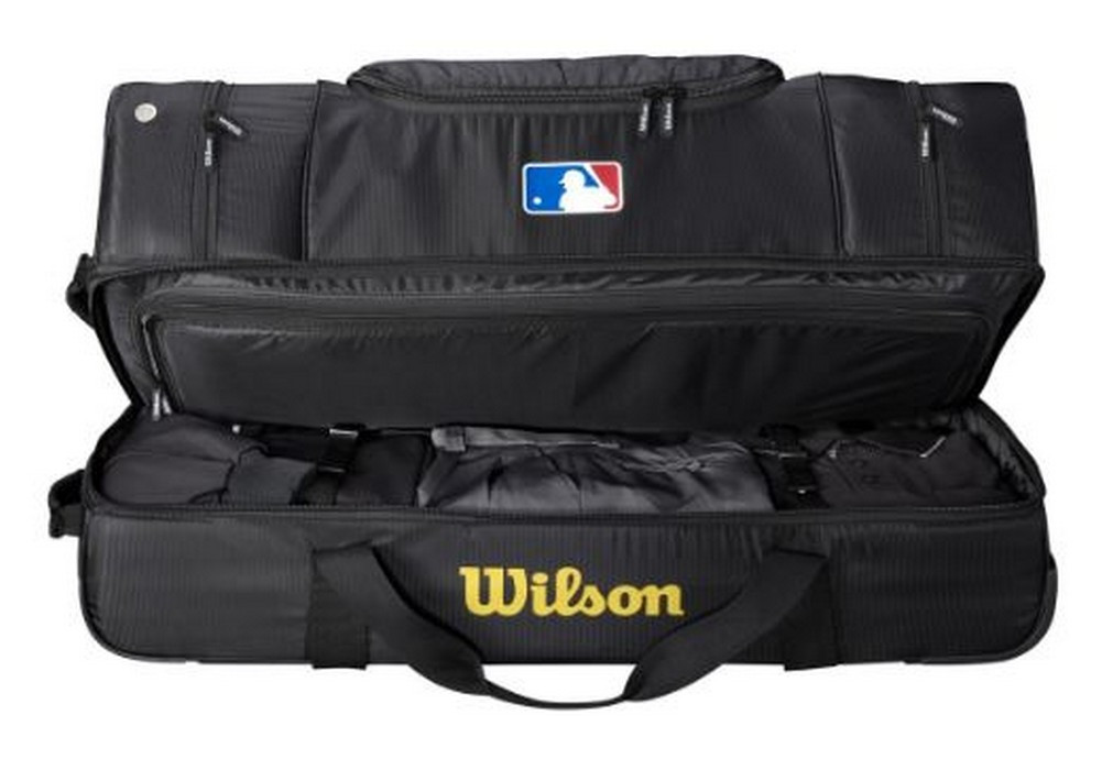 Wilson Black Umpire Gear Wheeled Equipment Bag Duffel 36x16x15 Duffle WTA9780BL Sports Diamond