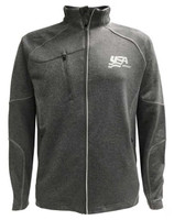 USA Hockey Men's Zip Gravity Performance Fleece Jacket Athletic Sweatshirt Gray