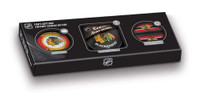 Inglasco NHL Hockey Fan's Gift Box Puck/Coaster/Media Holder, Chicago Blackhawks