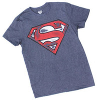 Superman Mens Shield Logo T-Shirt Tee Shirt Super Hero DC Comics DCSUPERMAN-NAVY