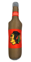 All Star Dogs NHL Chicago Blackhawks Squeaker Bottle Beer Bottle Plush Dog Toy