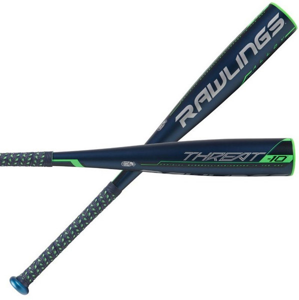 Batte De Baseball Rawlings Threat -10 Pour Jeune - 28 Pouces, Bleue, Diamètre 2 3/4 Pouces