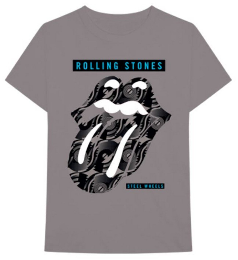 Rolling Stones Steel Wheels Band Tour Tongue Logo Adult Tee Rock n