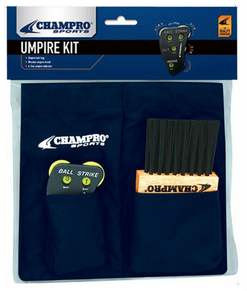 Champro A046 Navy Umpire Kit Pouch Plate Brush & Ball Strike Out Counter New 