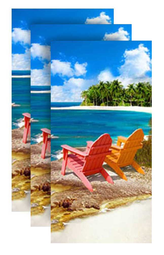 Hilasal Private Beach Fiber-Reaction Printed Beach Towel 30 x 60 in 11965
