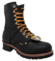 AdTec Mens 9" Logger Steel Toe Work Boot Full-Grain Leather Job Site Black 1428