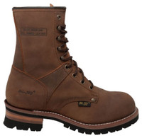 AdTec Men's 9" Work Logger Brown Crazy Horse Boots Leather Rugged Brown 1427