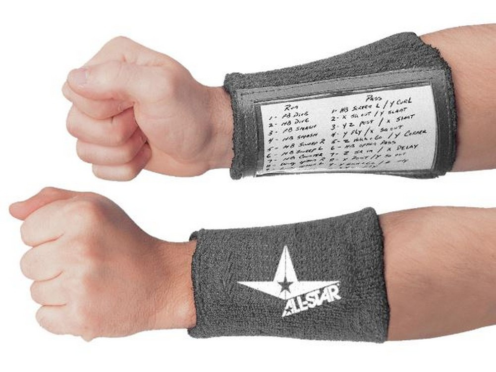 AllStar Adult Football Playmaker Quarterback Wristband Window Playcard