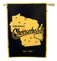Original Cheesehead Decorative Suede House Flag, 29 x 43 inches 13S5070