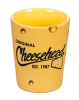 Original Cheesehead Ceramic 2-Tone Shot Glass - Gold Finish, 2 oz. 3TTS5070