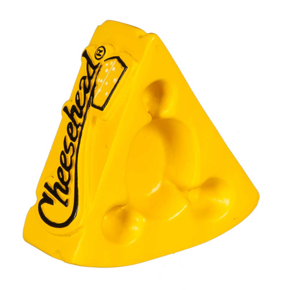 Original Cheesehead Sculpted Cheese Wedge Hanging Ornament Gold