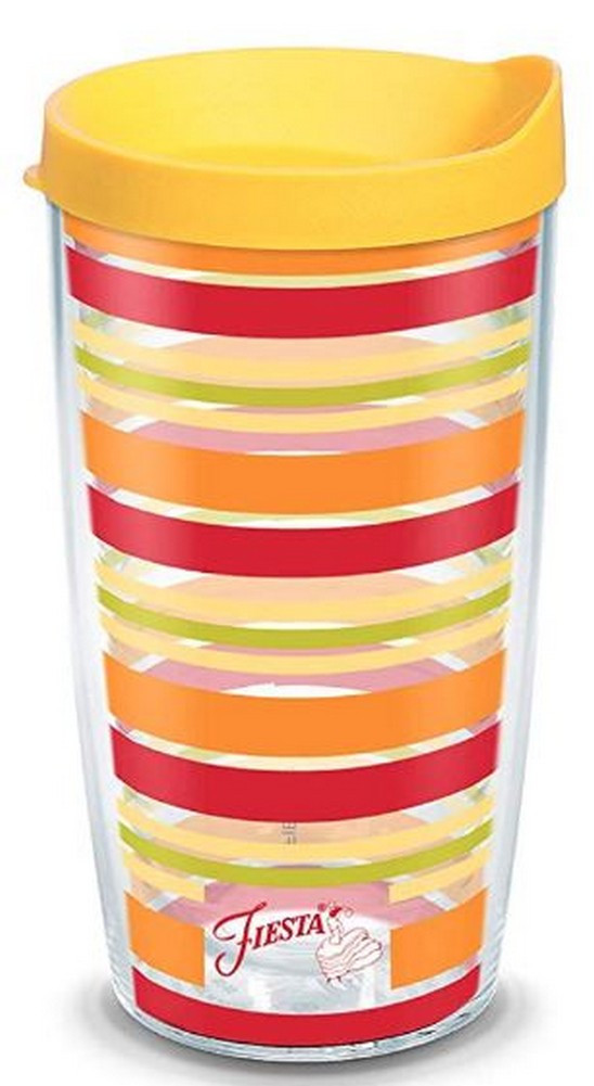 Tervis 16 oz Fiesta Sunny Line Tumbler Mug Travel Cup w/ Lid Dishwasher Safe USA Sports Diamond