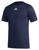 Adidas Men's Pregame BOS Short Sleeve Polyester Tee T-Shirt - Navy Blue