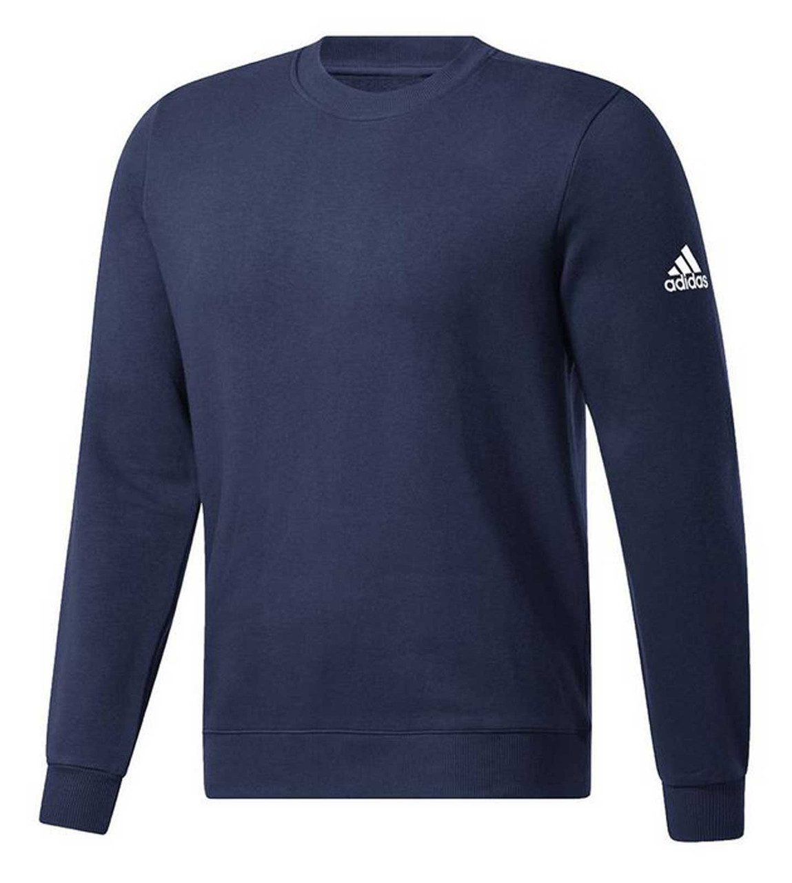 Adidas Men's Team Fleece Embroidered Crew-Neck Sweatshirt - Navy